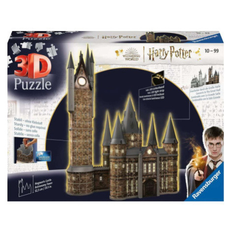 RAVENSBURGER Svítící 3D puzzle Noční edice Harry Potter: Bradavický hrad - Astronomická věž 626 