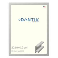 DANTIK rámeček 30 × 40, ALU profil 6240 Stříbrný matný plexi čiré