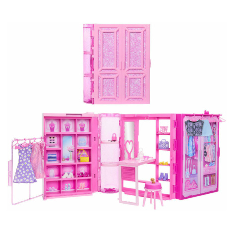 Mattel Šatní skříň Barbie s doplňky | více než 30 kusů příslušenství | růžová | od 3 let