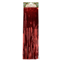 Lameta vánoční červená, 50 x 100 cm, laser efekt