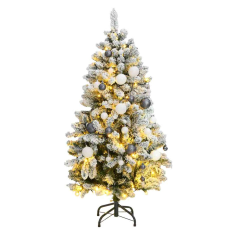 vidaXL Umělý sklápěcí vánoční stromek se 150 LED a koulemi 150 cm