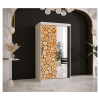 Šatní skříň Abi Sosna 2 Barva korpusu: Bílá, Rozměry: 100 cm, Dveře: Sosna + zrcadlo