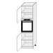 ArtExt Kuchyňská skříňka vysoká pro vestavnou troubu MALMO | D14RU 2D Barva korpusu: Bílá