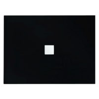BESCO Obdélníková sprchová vanička Nox černá - 3,5 cm, 120 cm x 80 cm - Černá Krytka Sifonu