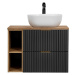 ArtCom Koupelnová skříňka s umyvadlem a deskou ADEL Black DU80/3 | 80 cm