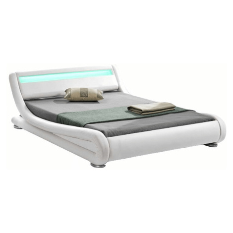 Moderní postel s RGB LED osvětlením FILIDA, bílá, 160x200cm Tempo Kondela