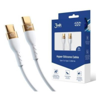 3mk Hyper Silicone Cable USB-C/USB-C datový kabel, 2m, 100W bílý