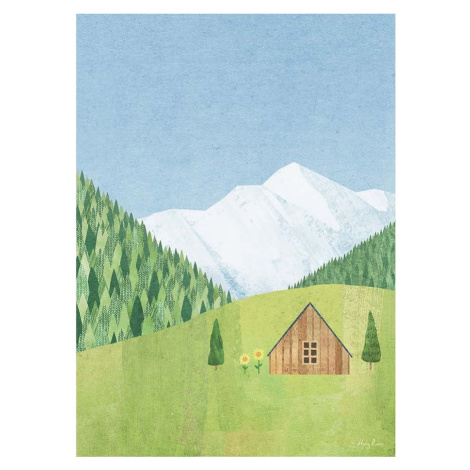 Plakát 30x40 cm Mountain Cabin - Travelposter