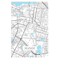 Mapa Hanoi white, (26.7 x 40 cm)