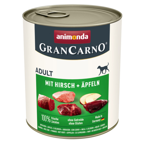 Výhodné balení Animonda GranCarno Original 2 x 6 ks (12 x 800 g) - jelení a jablka