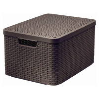 89662 Curver Úložný box s víkem Style L, 30L, tmavě hnědý