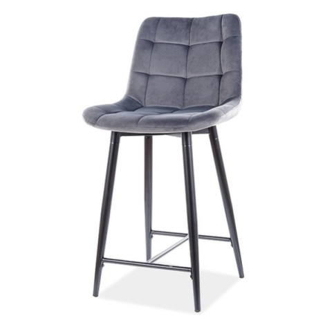 Barová židle CHAC 4 šedá/černá