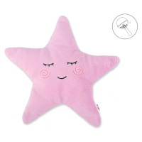 Baby Nellys Dekorační polštářek s chrastítkem Hvězdička, 40x40cm - růžová