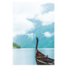 Ilustrace Old wooden viking boat in norwegian nature, Voyagerix, 26.7 × 40 cm