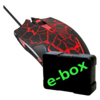 E-blue Myš Cobra, 2500DPI, optická, 6tl., drátová USB, černo-červená, herní, e-box