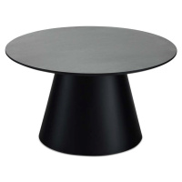 Konferenční stolek v tmavě šedé a černé barvě s deskou v dekoru mramoru ø 80 cm Tango – Furnhous