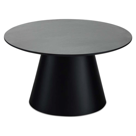 Konferenční stolek v tmavě šedé a černé barvě s deskou v dekoru mramoru ø 80 cm Tango – Furnhous Furnhouse