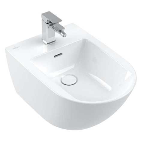 Villeroy & Boch Subway 3.0 - Závěsný bidet 560x375 mm, s přepadem, otvor pro baterii, alpská bíl