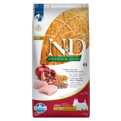 N&D Ancestral Grain Dog Adult Mini Chicken & Pomegranate 7kg