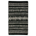 Černo-bílý bavlněný koberec Webtappeti Ethnic, 55 x 110 cm
