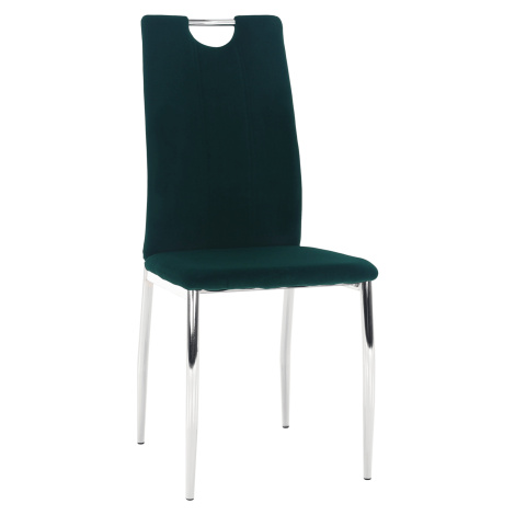 Jídelní židle, smaragdová Velvet látka / chrom, OLIVA NEW Tempo Kondela