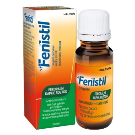Fenistil perorální kapky 1mg/ml při svědění pokožky 20ml