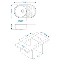 Alveus CIKLO 20 DEKOR 740x440x160 mm 1123987