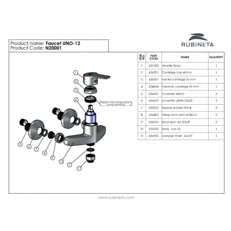 Rubineta Sprchová baterie UNO-12 OLBAUN12