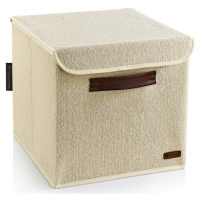 Béžový látkový úložný box s víkem 30x30x30 cm – Mioli Decor