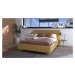 Manželská postel 160x200cm camilla – žlutá/šedé nohy
