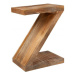 Estila Masivní příruční stolek Sheesham z mangového dřeva ve tvaru písmene Z 45cm