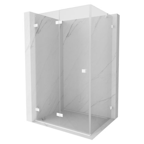 MEXEN/S Lunar-F sprchový kout skládací dveře levá 90 x 80, transparent, bílá 836-090-080-20-00-L