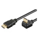 PremiumCord HDMI High Speed+Ethernet kabel, zlacený zahnutý konektor 270° 2m