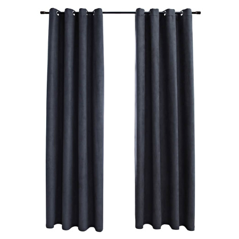 vidaXL Zatemňovací závěsy s kovovými kroužky 2 ks antracit 140x175 cm