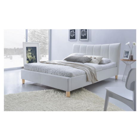 HALMAR Čalouněná postel Sandy dvoulůžko bílá