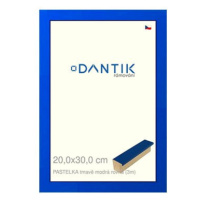 DANTIK rámeček 20 × 30, PASTELKA tmavěmodrý rovný sklo čiré