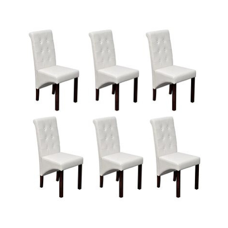 Jídelní židle 6 ks bílé umělá kůže SHUMEE