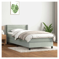 vidaXL Box Spring Postel s matrací Světle šedá 90x220 cm Samet