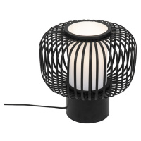 Moderní stolní lampa černá s bambusem - Bambuk