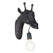 Vintage nástěnná lampa černá - žirafa