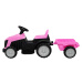 mamido  Dětský elektrický traktor s přívěsem růžový