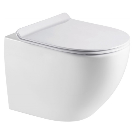 OLSEN SPA Závěsné WC ARCO LONGER RIMLESS se SLIM sedátkem Soft-close OLKLT067ER Olsen-Spa