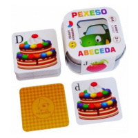 Pexeso Abeceda 64 karet v plechové krabičce 6x6x4cm