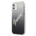 Guess GUHCP12SPCUGLSBK hard silikonové pouzdro iPhone 12 Mini 5.4" black Glitter Gradient Script