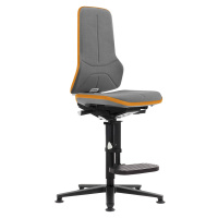 bimos Pracovní otočná židle NEON, patky, stupínek pro nohy, permanentní kontakt, Supertec, oranž