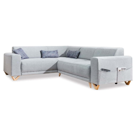 Světle šedá rozkládací/s úložným prostorem rohová pohovka (levý roh/do L) Classy Sophie – Miufor Miuform