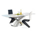 Jídelní stůl Sambor rozkládací 160-220x90 cm (bílý lak/stříbrná)