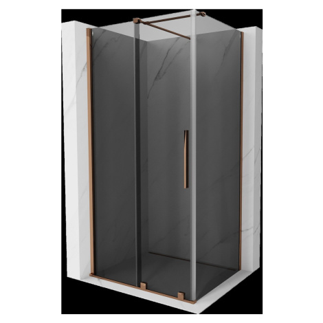 MEXEN/S Velar sprchový kout, posuvné dveře 100 x 90, grafit, růžové zlato 871-100-090-41-60