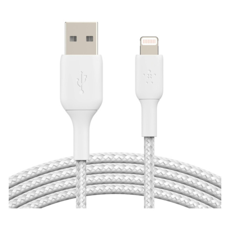 Belkin BOOST Charge Braided Lightning/USB-A odolný kabel, 1m, bílý