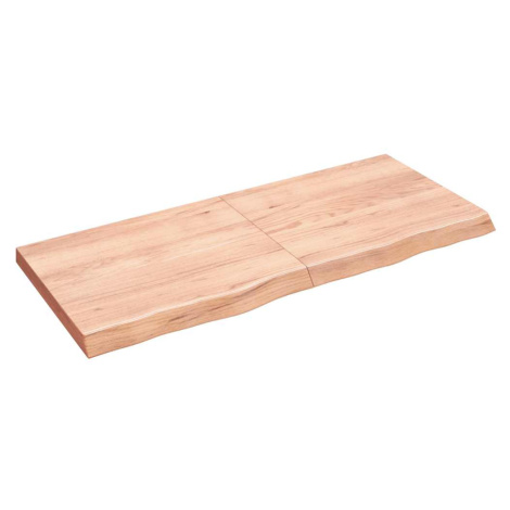 vidaXL Nástěnná police hnědá 140x60x(2-6)cm ošetřený masivní dub